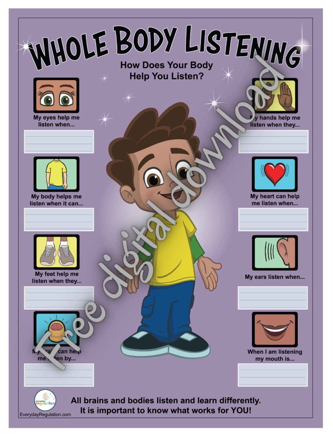 Whole Body Listening Resources Everyday Regulation