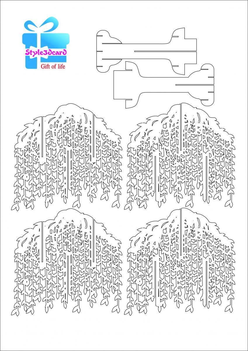 Willow Tree Pop Up Card kirigami Pattern 1 Pop Up I Regarding Pop Up Tree Card Template