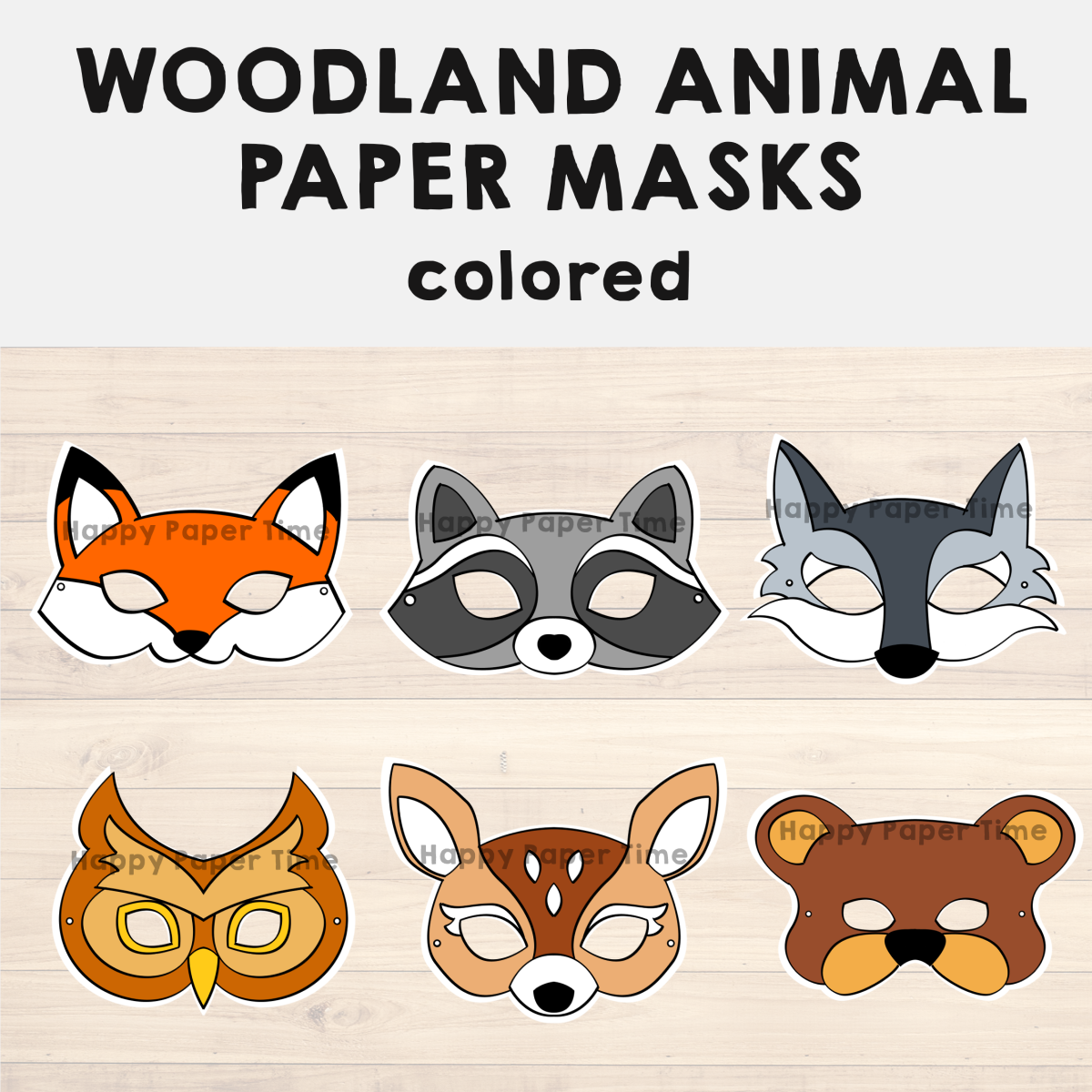 Woodland Animal Paper Masks Printable Forest Costume Craft Activity Made By Teachers