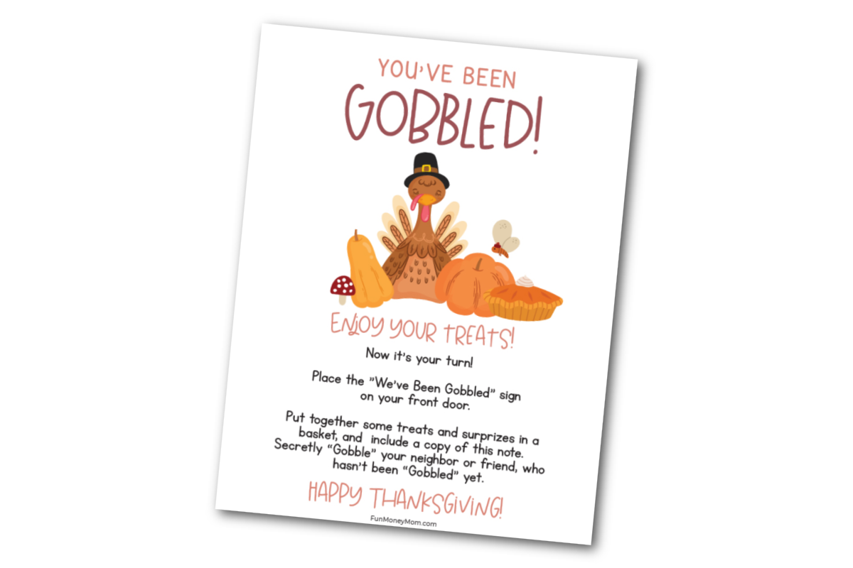 You ve Been Gobbled Free Printables Fun Money Mom