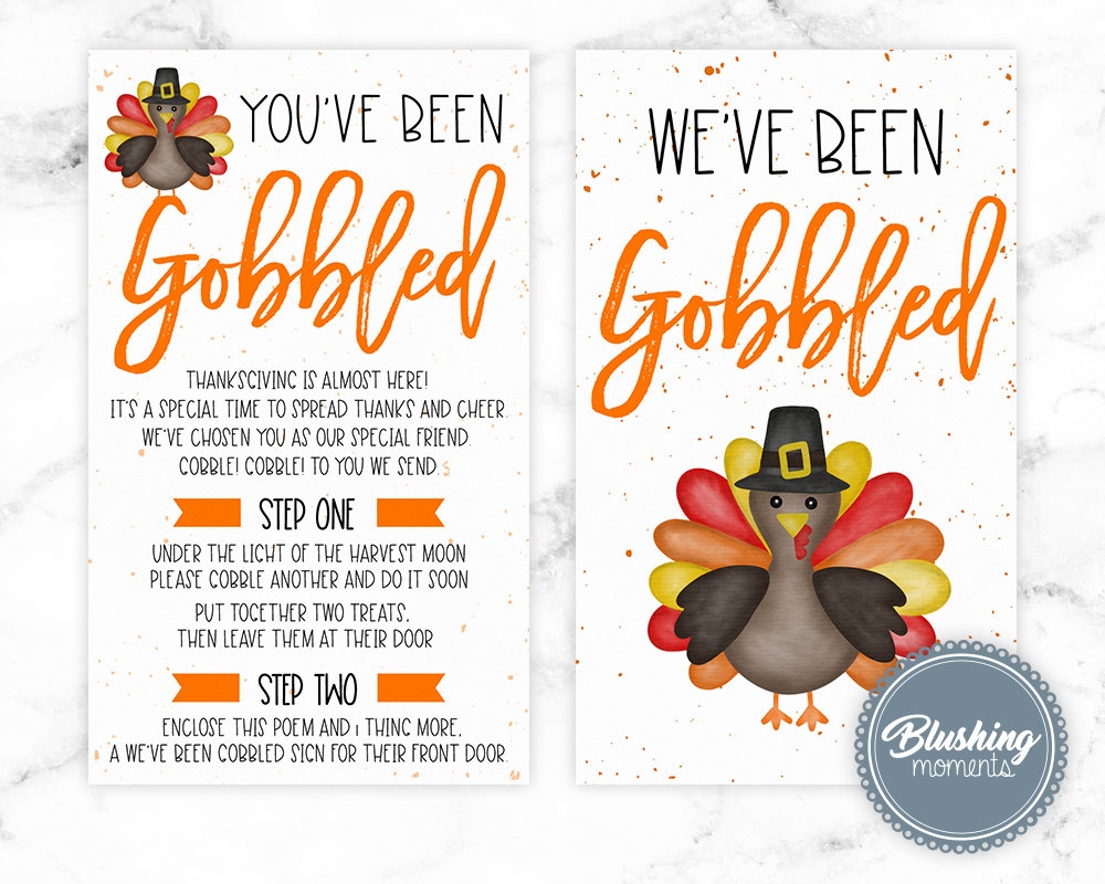 You ve Been GOBBLED THANKSGIVING Turkey d GAME We ve Been Gobbled instant Download printable Editable Template instant Access Etsy