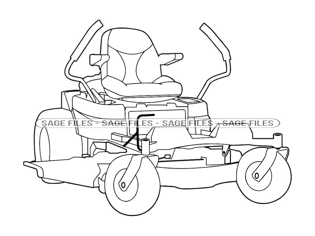 Zero Turn Lawn Mower Outline SVG Lawn Mower Svg Landscaping Svg Clipart Files For Cricut Cut Files For Silhouette Png Dxf Etsy