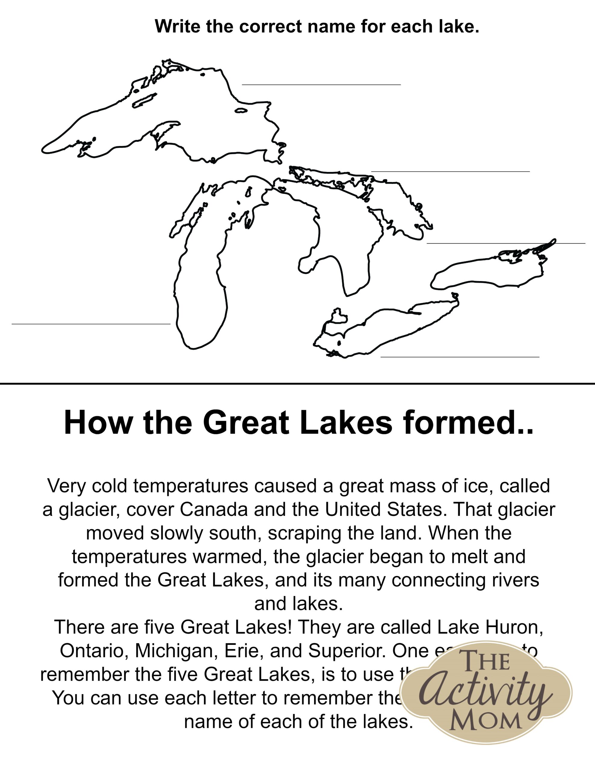 The Great Lakes For Kids Free Book The Activity Mom