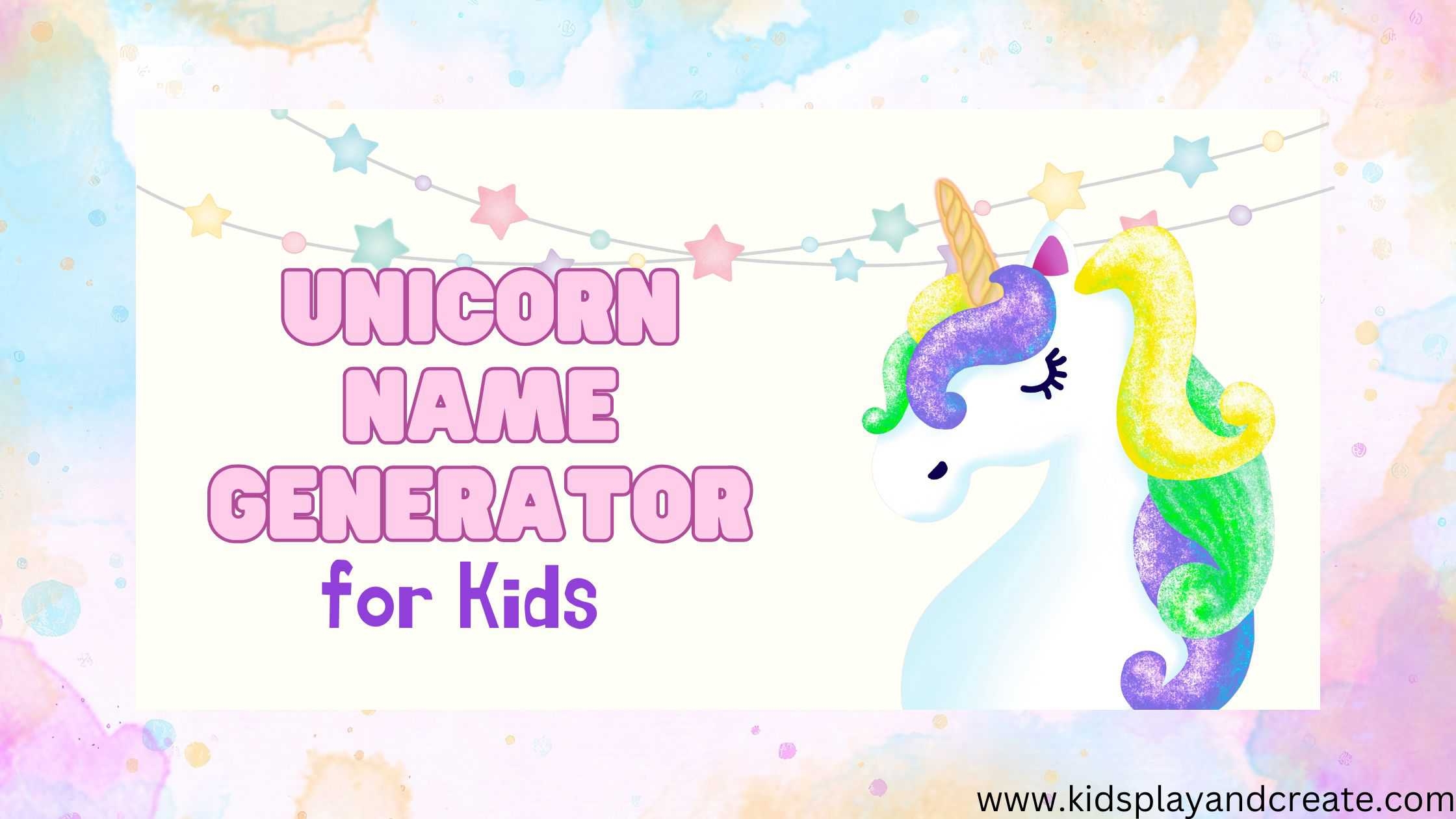 Unicorn Name Generator Free Printable
